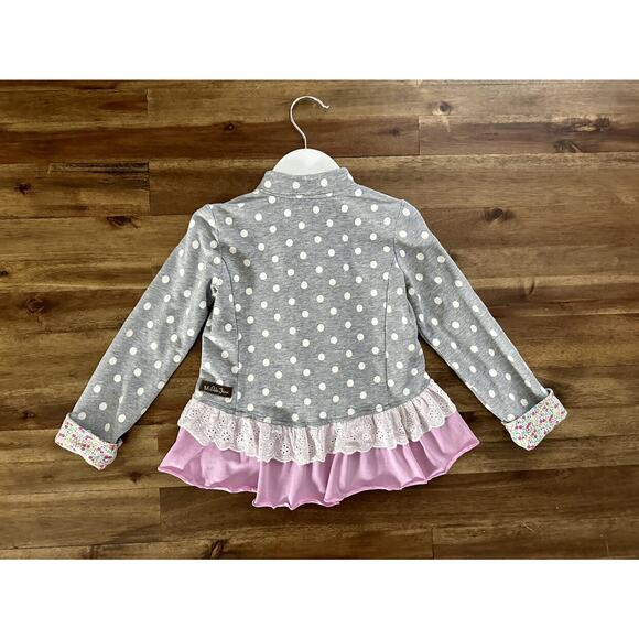 Matilda Jane The Adventure Begins Gray Purple Polka Dot Lead The Way Jacket 2 - Picture 6 of 9